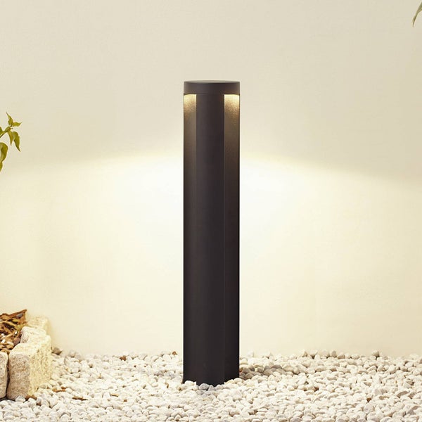 Lucande LED Außenleuchte Raiku (Modern) in Schwarz aus Aluminium (3 flammig, ) - Wegeleuchte Pollerleuchte Wegelampe Sockelleuchte