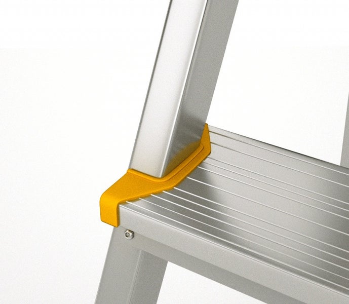 PROREGAL Metal Double Giraffe Doppelseitige-Aluminium-Stufenstehleiter 3 Stufen 63 cm Hoch 150 kg Tragkraft Leiter Trittleiter Haushaltsleiter
