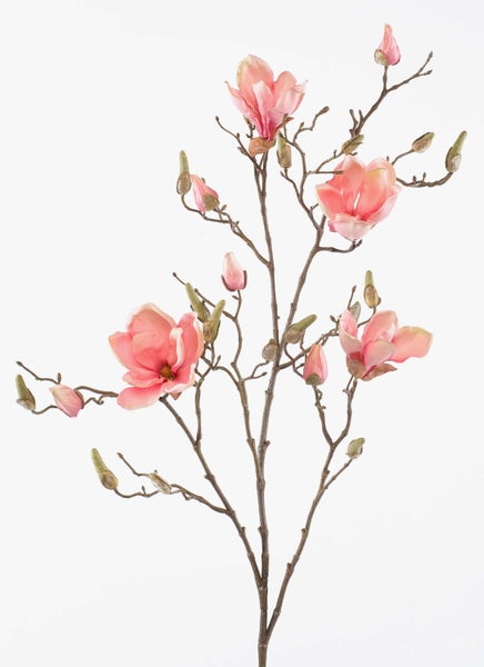 Künstlicher Magnolienzweig mit geschlossenen Knospen, braun.