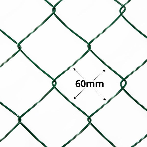 FLOORDIREKT Maschendrahtzaun - mit PVC-Beschichtung - Grün - 1,5 x 15 m