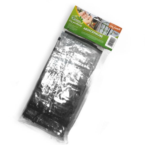Bio Green City Jungle Abdeckhaube für Pflanzen in Originalverpackung aus Klarsichtfolie.