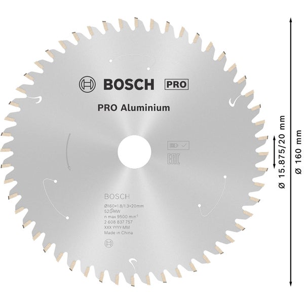 Bosch PRO Aluminium cordless Blatt für Kreissägen 160 x 1,8 x 20 mm - 2608837757