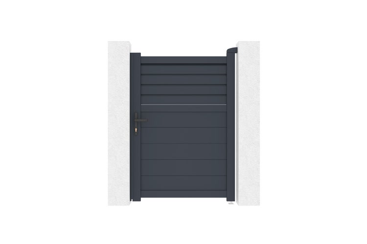 Flügeltor 3,5 m CARPATIA H. 140 cm Aluminium + Tor 1 m CARPATIA H. 140 cm Alumin