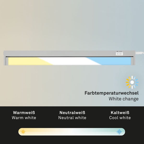 LED Unterbaulampe Küchenlampe 54,5cm CCT schwenkbar 6,5W silber Briloner