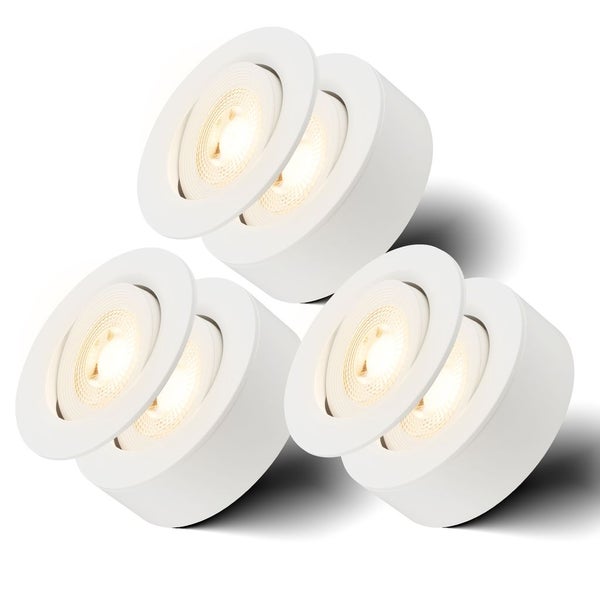 Einbaustrahler 76mm 3er Set - 230V, 5W, 500lm, LED, warmweiß, weiß