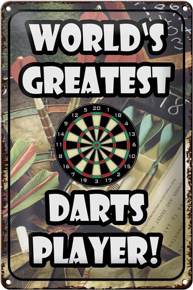 Blechschild Spruch 20x30cm World´s greatest Darts Player