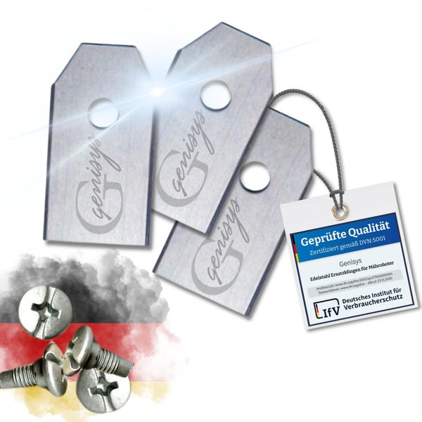 Genisys Ersatzklingen aus Edelstahl für Mähroboter