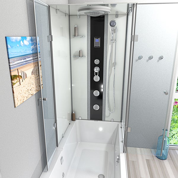 Whirlpool Dusche Kombination K05-L01-WP Duschtempel 180x90 cm