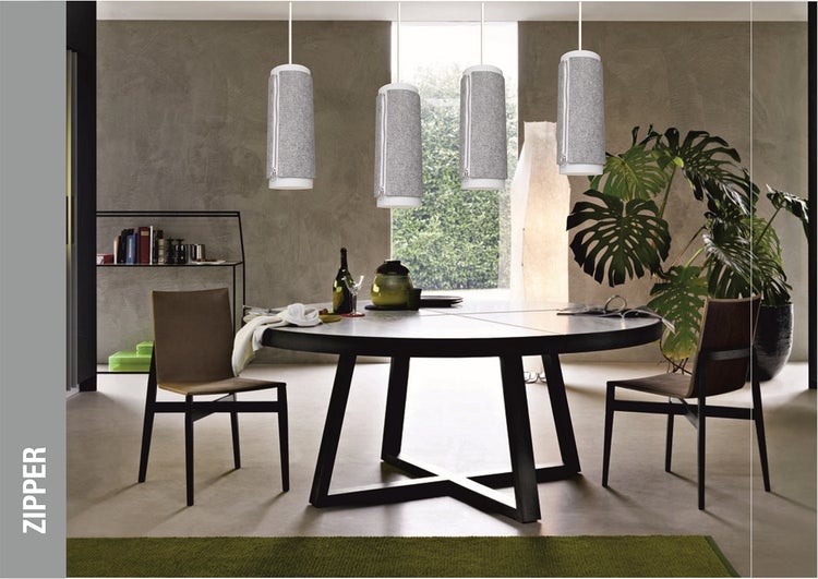 hängelampe pendelleuchte stoff grau schmal klein wohnzimmer schlafzimmer lampe | Wohnzimmer Esszimmer Leuchte