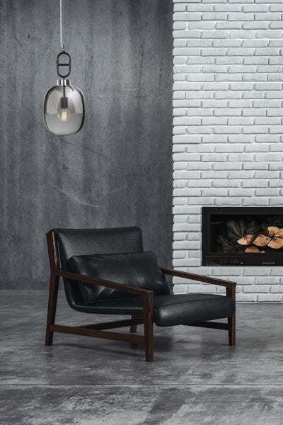 Designer Hängelampe aus Glas, Glaskugel Lampe Grau 25 cm | Wohnzimmer Esszimmer Leuchte