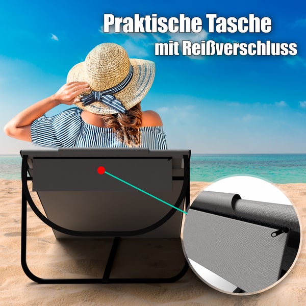 Praktische Strandtasche mit Reißverschluss an einem Strand