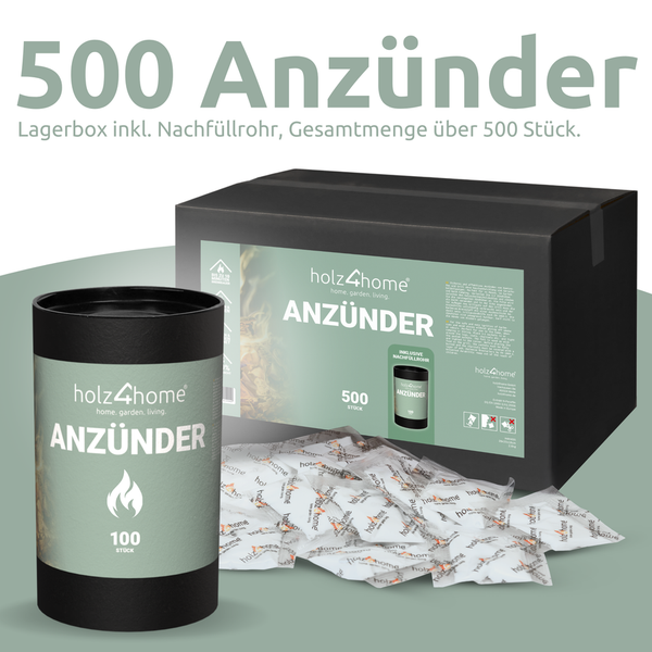 holz4home Kaminanzünder Grillanzünder Anzündtüten 500 Stück