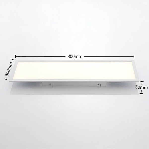 Rechteckiges LED-Panel mit Abmessungen von 800 Millimeter Länge, 300 Millimeter Breite und 50 Millimeter Höhe.