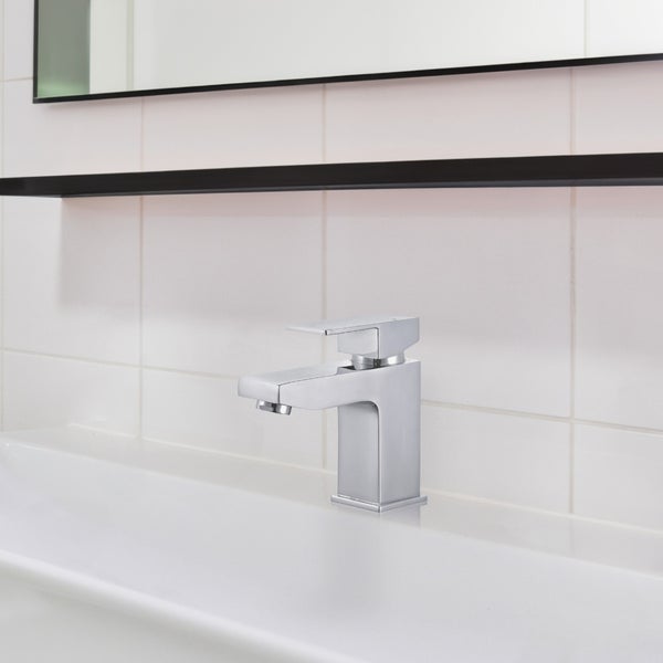 Home Deluxe - Waschtischarmatur AQUATIC - Farbe: Chrome, 13,5 x 4,2 x 13,2 cm - Material Messing, Griff Zink, ⌀ 3,5 cm I Wasserhahn Mischbatterie Badarmatur