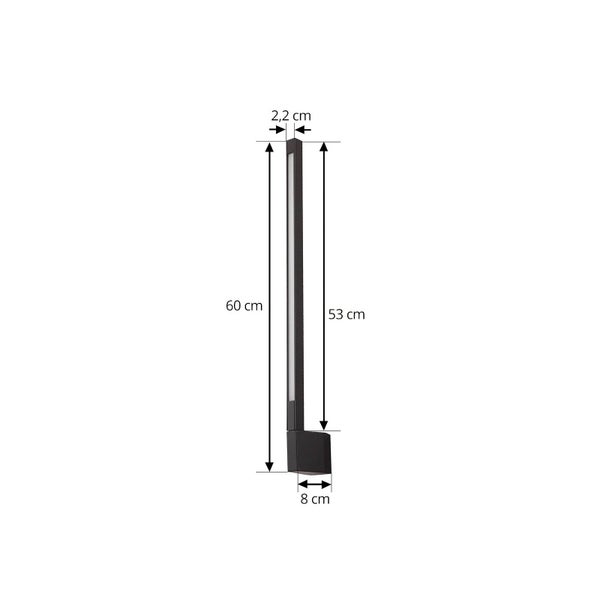 Lindby LED Wandleuchte außen Neano (spritzwassergeschützt (Modern) in Schwarz aus Aluminium (1 flammig, ) - Außenwandleuchten Wandlampe Led Außenlampe Outdoor für Außenwand/Hauswand