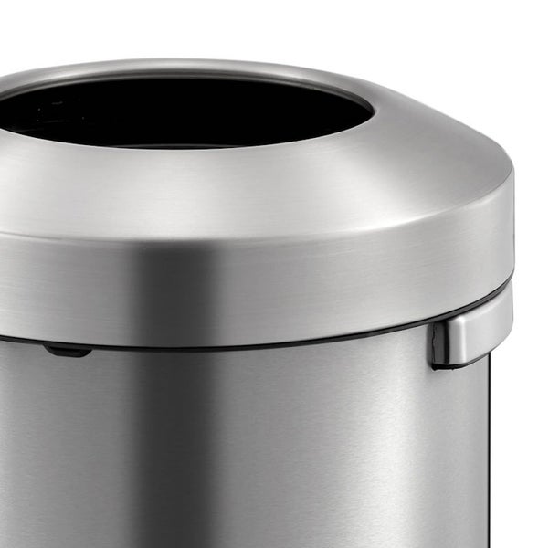 PROREGAL Stilvoller Offener Abfallsammler Aus Gebürstetem Edelstahl 90 Liter HxØ 75 x 44,8 cm Silber