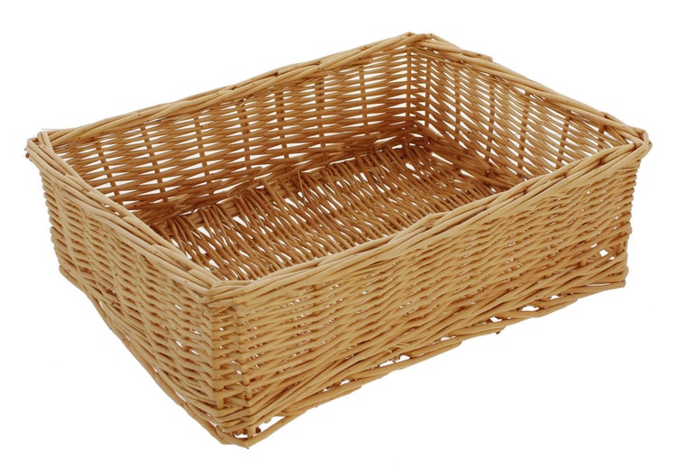 FRANK FLECHTWAREN | Regalkorb Natur, WEIDE, 40 x 30 x 11 cm