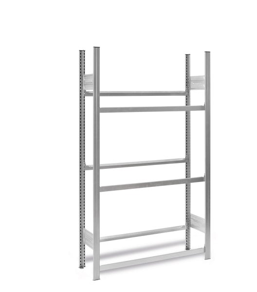 PROREGAL Getränkekistenregal Stecksystem T-Profil Grundregal HxBxT 175 x 100 x 30 cm Fachlast 100 kg 3 Ebenen für 9 Getränkekisten Verzinkt