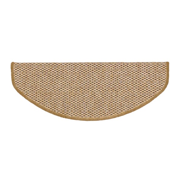 FLOORDIREKT Stufenmatte Kalkutta - Sisaloptik - Schlingenpol - Selbstklebend - Natur - Halbrund - 23,5 x 65 cm