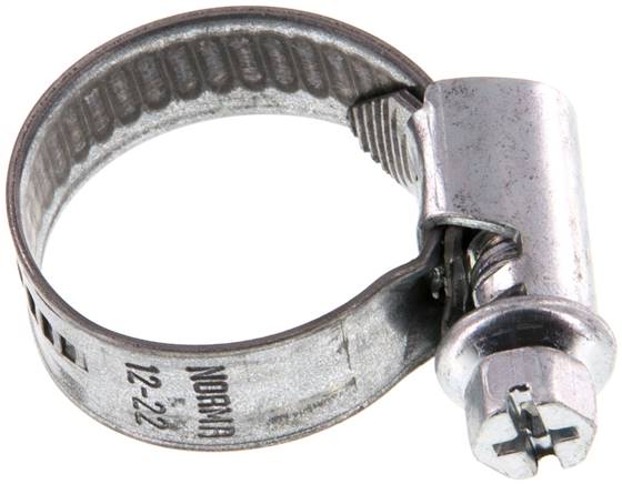 9mm Schlauchschelle 12 - 22mm, Stahl verzinkt (W1) (NORMA), ersetzt 158 C-12