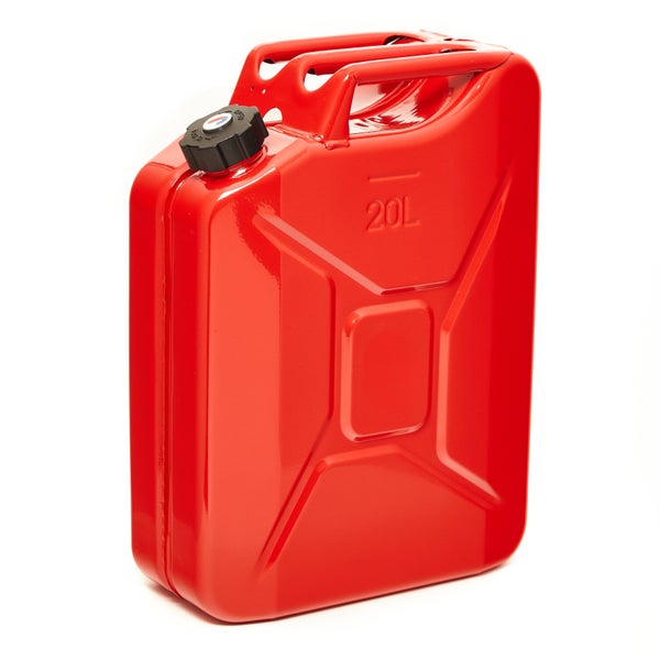 BW® Kraftstoffkanister Metall Benzinkanister 20 Liter mit Schraubverschluss - Rot - RAL 3000 - TÜV-geprüft und UN-Zulassung - Made in Europe