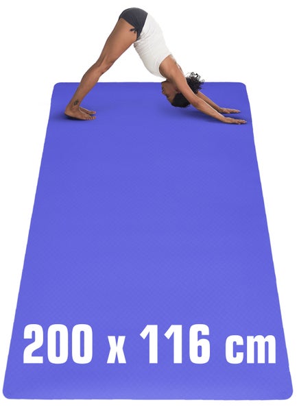 200x116 XXL Fitnessmatte - Rutschfest - 6mm Extra Breite Yogamatte Violett