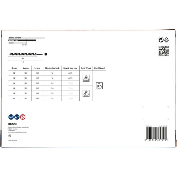 Bosch PRO Wood Holzschlangenbohrer-Set 6-tlg. - 2607019322