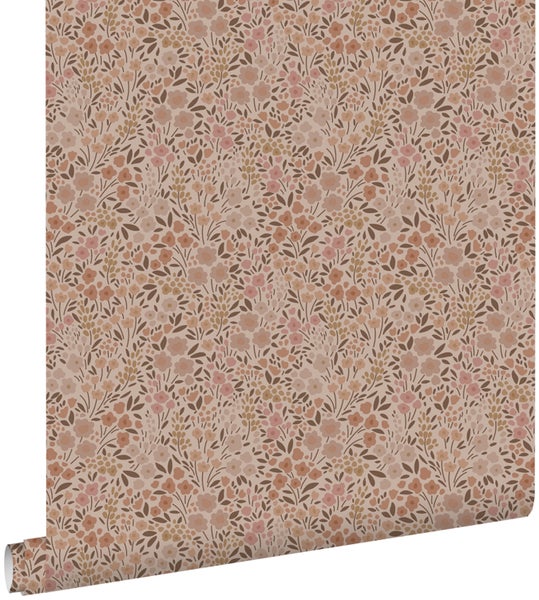 ESTAhome Tapete Blumen Terrakottarosa - 53 cm x 10.05 m - 139700