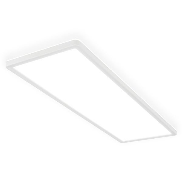 Weißes, rechteckiges LED-Panel für die Deckenmontage.