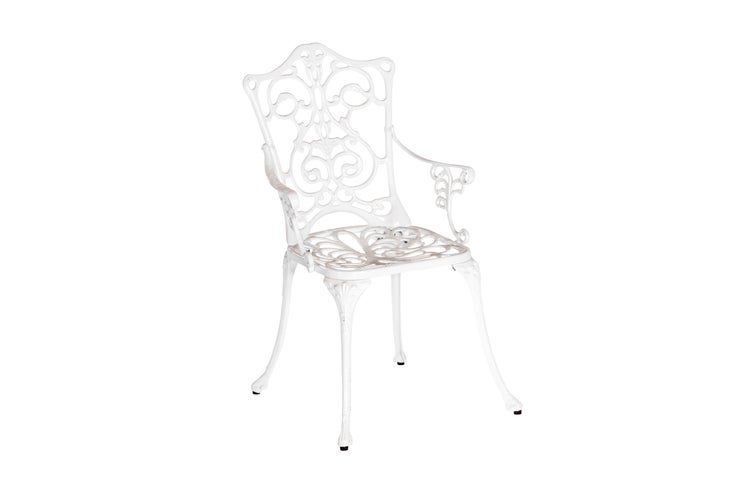 Gartenstuhl aus Aluminium mit Armlehnen und filigranem Design