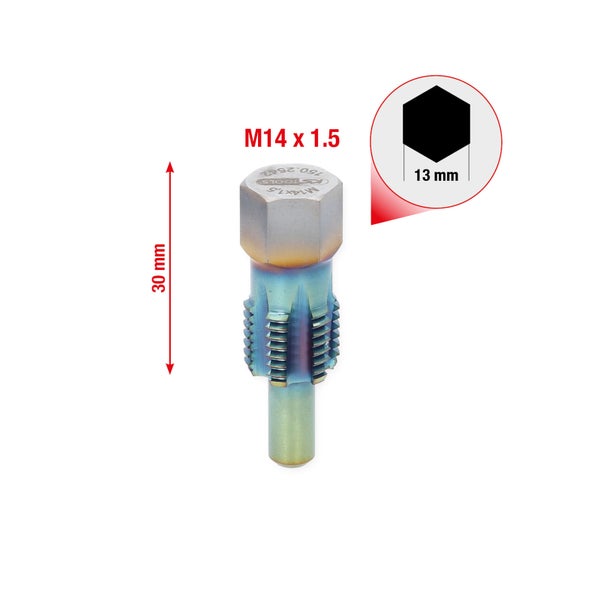 KS TOOLS Gewindeschneider mit Führungsbolzen für Temperatursensoren M14 x 1,5 - 150.2542