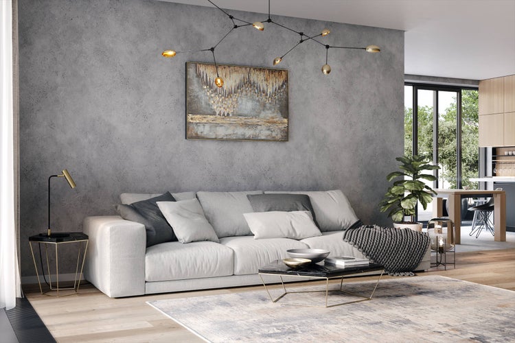Handgemaltes Gemälde Acrylfarbe 120x80cm Beige