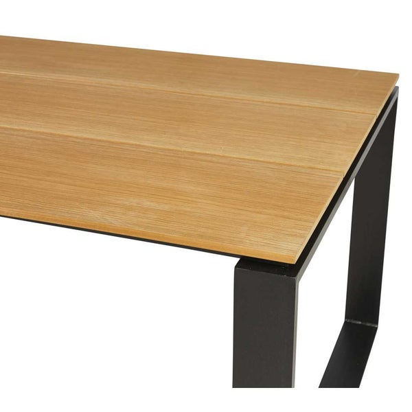 Martinus Gartentisch 100x210cm schwarz,Teak dekor. 210 X 100 X 75 cm