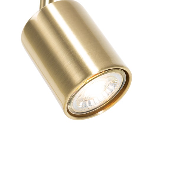 Nahaufnahme einer goldenen LED-Lampe.