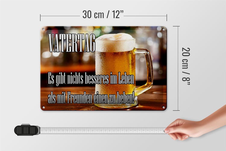 Blechschild Spruch 20x30cm Vatertag nichts besseres Bier