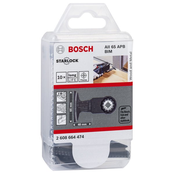 Bosch 10x BIM Tauchsägeblatt Starlock AII 65 APB Wood and Metal 40 x 65 mm - 2608664474