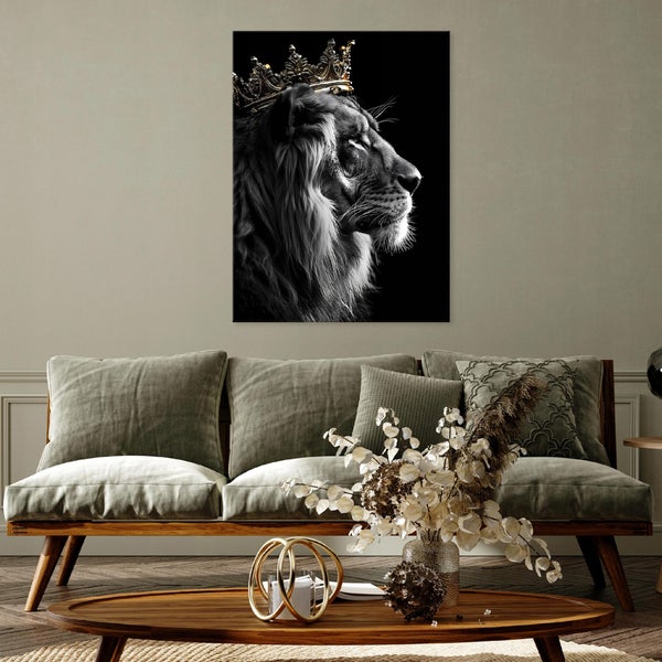 Leinwandbild Abstrakt Motivation Löwe Modern Bilder Wohnzimmer 60X40 cm
