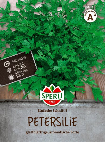 Sperli Petersilie Einfache Schnitt 3 Saatgut für glattblättrige aromatische Petersilie