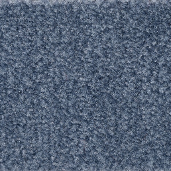 Teppichboden blau Meterware mit Velours Oberfläche und Textilvlies Rücken 400 cm Breite (Meterware)