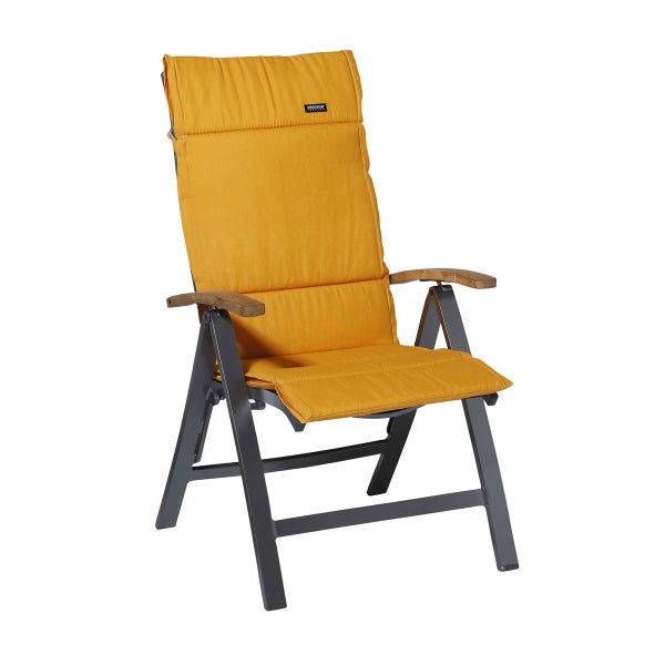 Hochlehnerauflage Fiber Deluxe Panama golden glow - Ca. 125x50 cm - 4er-Set