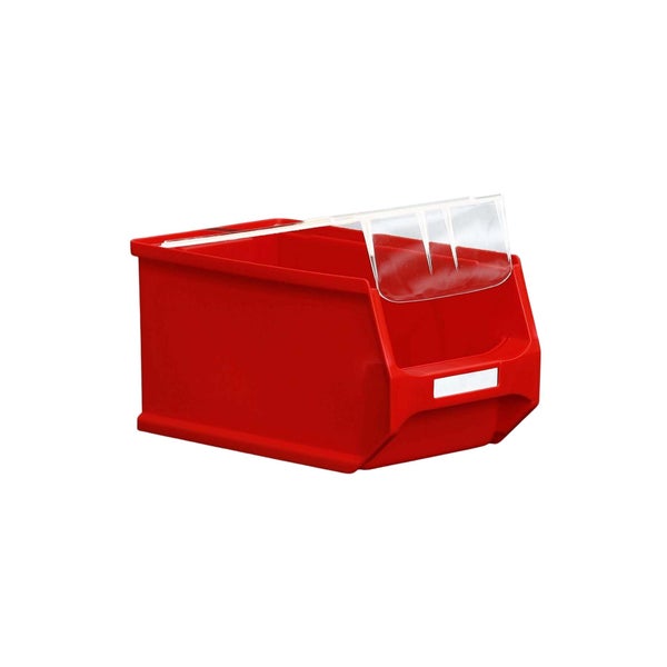 PROREGAL SparSet 5 x Rote Sichtlagerbox 3.0 Mit Abdeckung HxBxT 12,5 x 14,5 x 23,5 cm 2,8 Liter Sichtlagerbehälter Sichtlagerkasten