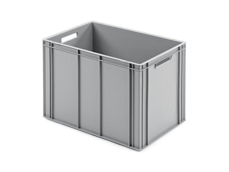 PROREGAL Eurobehälter mit Offenem Griff HxBxT 42 x 40 x 60 cm 70 Liter Grau Eurobox Transportbox