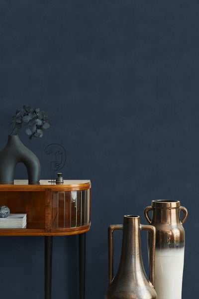 Tapete Blau Uni Modern für Wohnzimmer Schlafzimmer Küche MADE IN GERMANY 10,05 x 0,53m