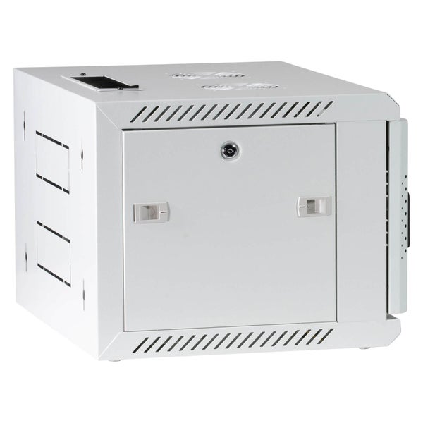 Serverschrank mit Tür, Lüftungsschlitzen und Lüftern