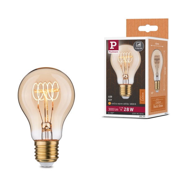 Paulmann LED Leuchtmittel E27 4,5 Watt 300 Lumen extra warmweiß 1800 Kelvin dimmbar mit Verpackung