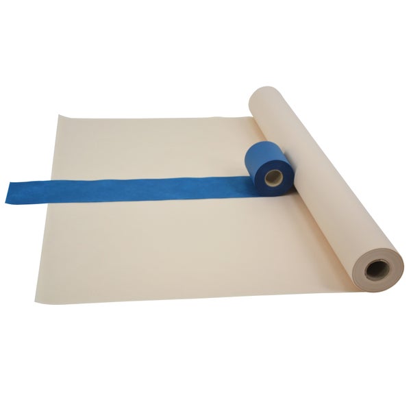 Sensalux Kombi-Set 1 Tischdeckenrolle 1m x 25m creme + Tischläufer 15cm ozeanblau