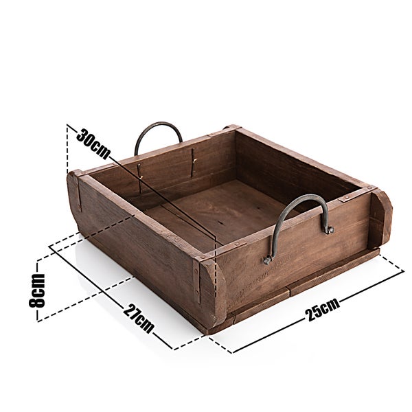 Holzkiste mit Griffen und den Maßen 30 x 25 x 8 cm