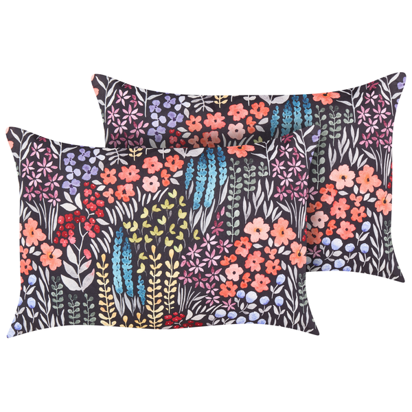 Gartenkissen 2er Set CASTELARO Blumenmuster 40 x 60 cm Bunt