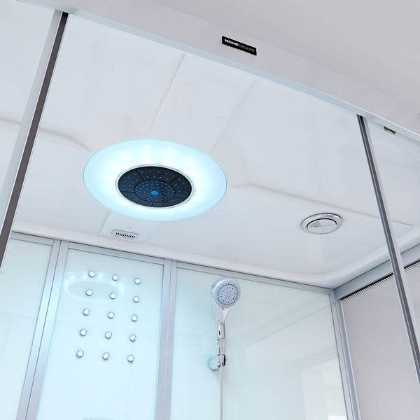 Home Deluxe - Dampfdusche DIAMOND BIG - Weiß, Maße: 190 x 100 x 220 cm - inkl. Radio, Regendusche und komplettem Zubehör I Dampfsauna, Badewanne, Whirlpool, Dusche