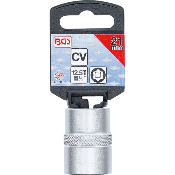 BGS Steckschlüssel-Einsatz Super Lock Antrieb Innenvierkant 12,5 mm (1/2) SW 21 mm - 2421
